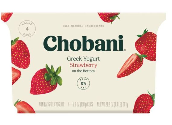 Chobani Strawberry on the Bottom Nonfat Greek Yogurt - 4ct/5.3oz Cups