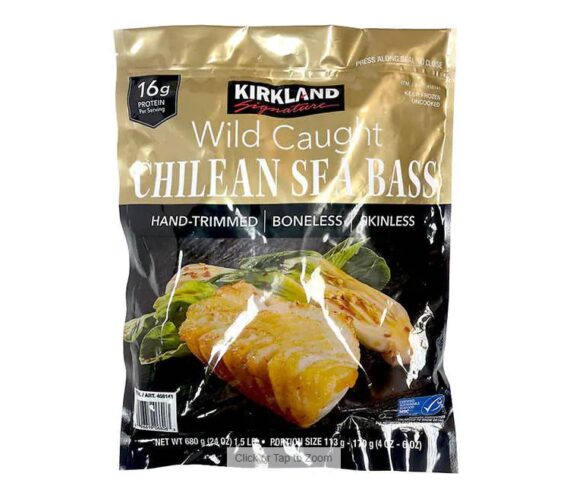 Kirkland Signature Wild Chilean Sea Bass, 4 oz - 6 oz Portion, 1.5 lbs