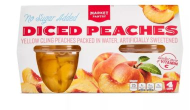No Sugar Added Diced Peaches Fruit Cups 4ct - Market Pantry