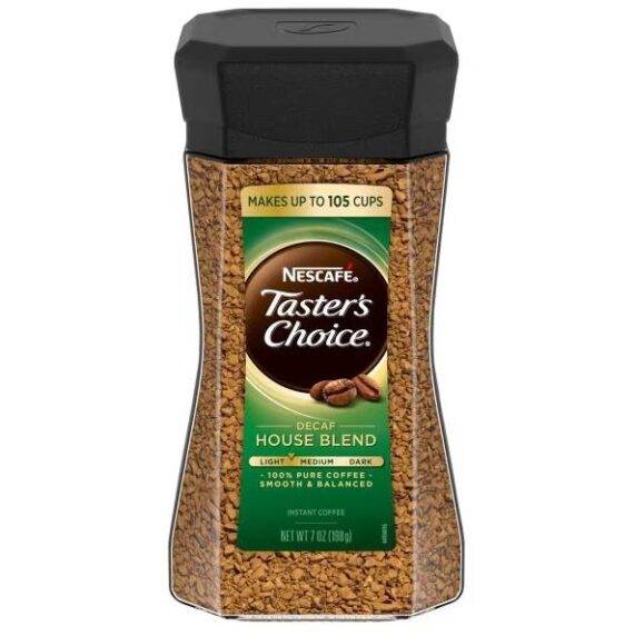 Nescafe Taster's Choice Coffee, Instant, Light Roast, House Blend, Decaf