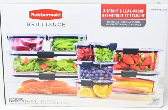 rubbermaid brilliance 20 piece food storage set