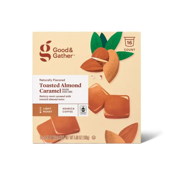 Good & Gather - Naturally Flavored Toasted Almond Caramel Light Roast Coffee - 16ct Single Serve Pods