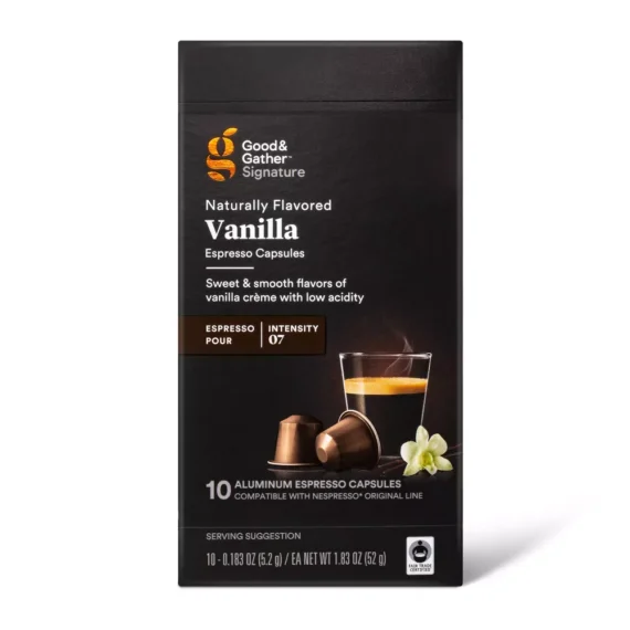 Good & Gather - Signature Naturally Flavored Vanilla Espresso Pods Espresso Roast Coffee - 10ct