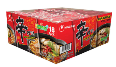 Nongshim Shin Ramyun Noodle Soup, 4.2 oz, 18-count