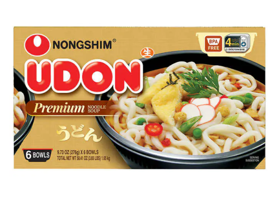 Nongshim Udon Noodle Soup Bowl, 9.73 oz, 6 ct