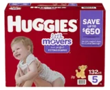 Huggies Little Movers Baby Diapers Size 5 - 132 CT