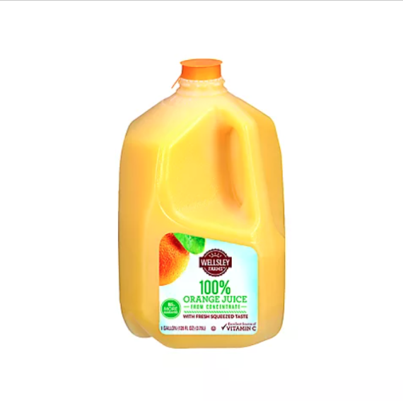 Wellsley Farms 100% Orange Juice from Concentrate, 1 gal.