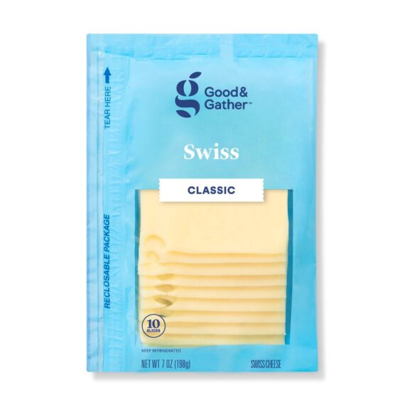 Good & Gather Swiss Deli Sliced Cheese 7oz - 10 Slices