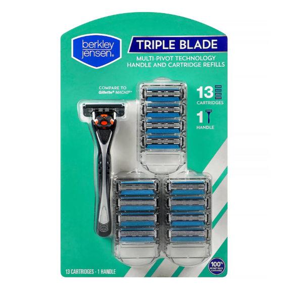 Berkley Jensen Rubber Grip Twin Blade Disposable Razor, 52 ct.