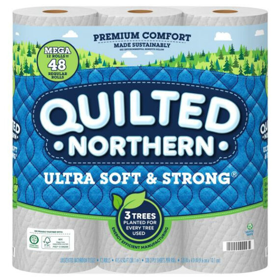 Quilted Northern Bathroom Tissue Ultra Soft and Strong Blue Mega Rolls - 24 Pack