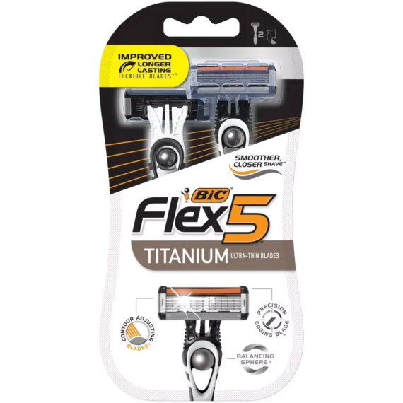 BiC Flex5 Titanium Men's Disposable Razors - 2ct