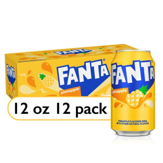 Fanta Pineapple Soda 12 oz Can - 12 Pack