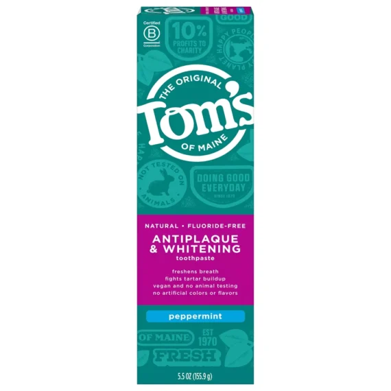 Tom's of Maine Antiplaque and Whitening Peppermint Natural Toothpaste - 5.5oz