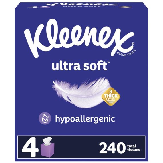 Kleenex Ultra Soft Facial Tissue Cube - 4 Pack