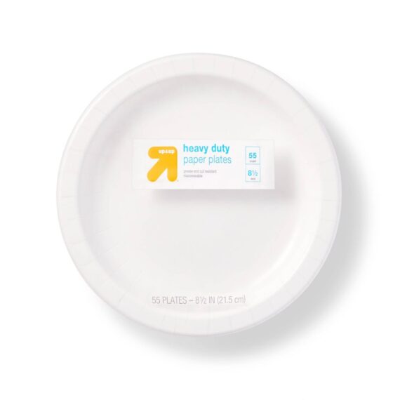 Up & Up Heavy Duty White Paper Plates 8.5 - 55 CT