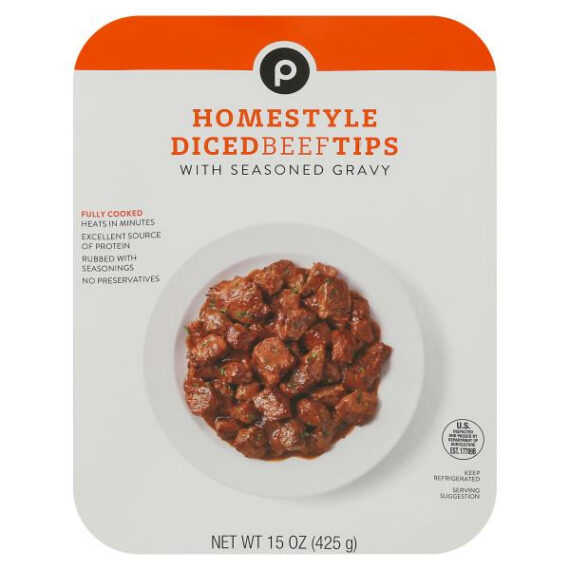 Publix Homestyle Diced Beef Tips with Seasoned Gravy 15 oz